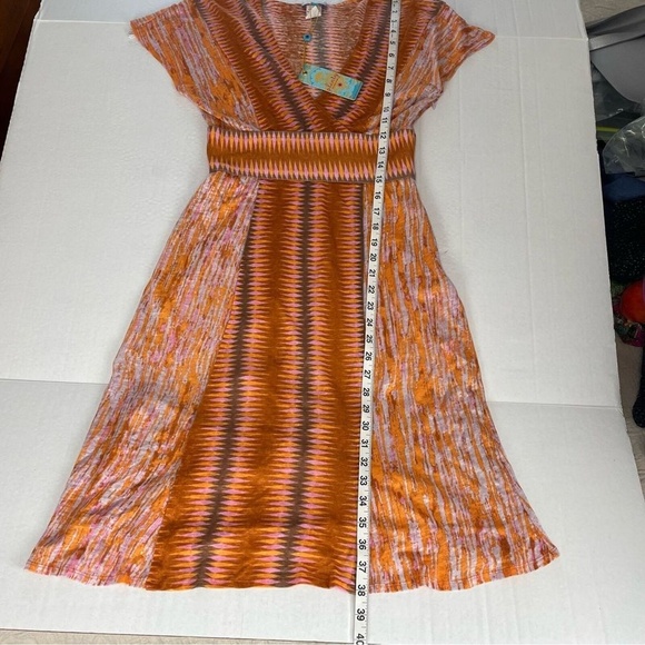 NWT Plenty by Tracy Reece Linen Dress Anthropologie V Neck Cap Sleeve Bohemian 4 - Picture 13 of 14